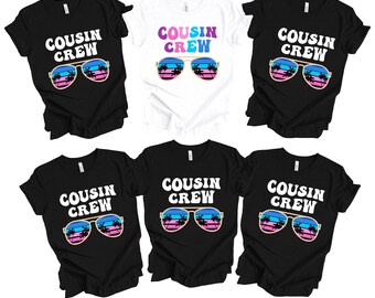 Cousin Crew Summer Vacation Shirts: Matching Palm Tree Sunglasses Tees