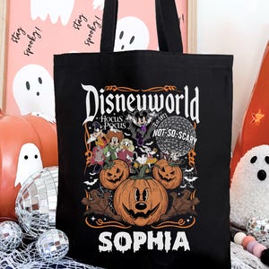 Personalized Mickey and Friends Tote Bag, Halloween Gift, Disney Halloween Tote Bag,Trick or Treat Tote Bag, Cute Halloween Bag