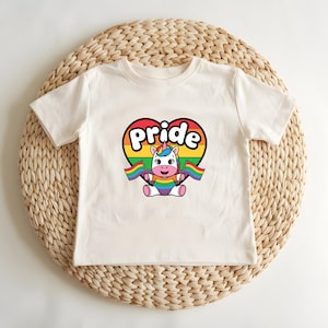 Rainbow Unicorn Pride Toddler Shirt, Pride Month Toddler Outfit, LGBTQ+ Toddler Graphic Tee, Cute Rainbow Baby Bodysuit, Pride toddler Tee