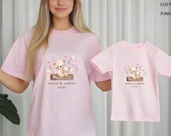 Personalised Matching Mummy and Mini Shirts, New Mum gift, 1st Mother's Day , Mothers Day gift, New Mom Shirt