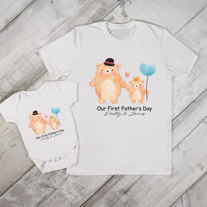 First Father&#39;s Day Baby Bodysuit, Cute Personalized Father&#39;s Day Baby Bodysuit, Custom Father’s Day Bodysuit, Baby Dad Matching Shirt,
