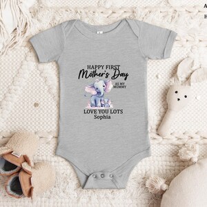 Personalized Happy 1st Mothers Day as my Mummy Elephant Baby Bodysuit,First mother’s Day Bodysuit,  1st mothers day gift, First Mother’s Day
