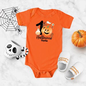 1st Halloween Baby Bodysuit, Halloween Cute Pumpkin Baby Bodysuit, Halloween Gift, Custom Halloween Shirt, Toddler Halloween Tee