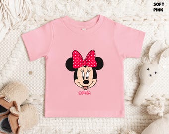 Custom Minnie Mouse Shirt, Custom Girl Disney Birthday Toddler Shirt, Birthday Tee, Disneyland Girls Birthday Trip Tee