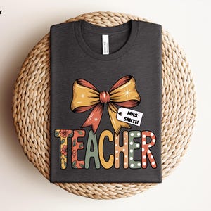 Personalized Teacher Coquette Shirt, Gift for Teachers, Coquette Shirt,Teacher Appreciation Shirt, Teacher’s Day Shirt, Back To School Tee