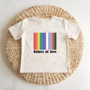 Colors of Love Toddler Shirt, Cute Pride Month Toddler Shirt, Pride Toddler Shirt,  LGBTQ+ Rainbow Kids Shirt, LGBTQ+ Rainbow  Baby Bodyusit