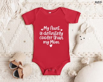 Funny Auntie Baby Bodysuit: Cooler Than Mom Toddler Shirt