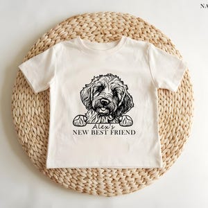 New Best Friend Baby Bodysuit, Baby Shower Gift, Kid Gift, Personalized Dog Name, Dog Lover Tee,Custom Baby Bodysuit, Protected By Dog Tee