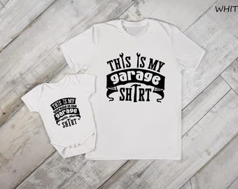 Father & Son Garage Shirt Set: Matching Daddy and Me Shirts