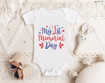 My First 4th Of July Baby Bodysuit, Cute Baby Independence Day Apparel, American Baby Gift, Memorial Day Baby Bodysuit,
