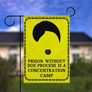 Bandiera da giardino "Prigione senza giusto processo" - Bandiera da giardino "Resist Fascism" - Decorazione politica della mappa degli USA - Stendardo del movimento di resistenza