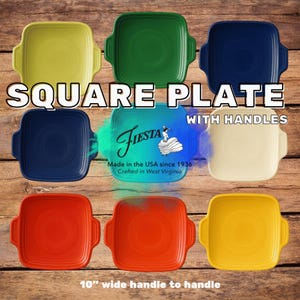 FIESTAWARE- Vintage Fiesta Square Handled Plates – Choose Your Color