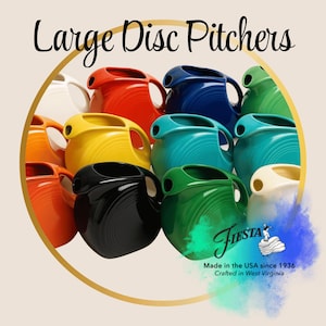 FIESTAWARE Large Disc Pitchers: Retired Colors- Vintage & Contemporary