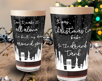 Fairytale of New York Pint Gläser Weihnachten in NY Pogues Trinkgläser