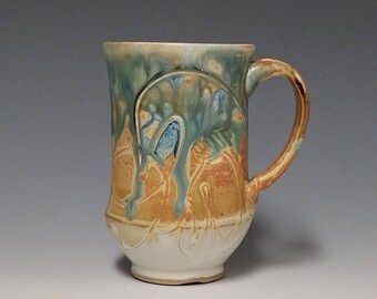 Handmade wheel thrown ceramic mug #1143