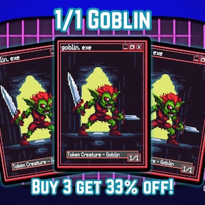 Ficha de duende 1/1 - Arte de píxeles retro de 8 bits - Compra 3 y obtén un 33 % de descuento - Proxies mágicos personalizados con arte completo - Fichas para tus mazos favoritos