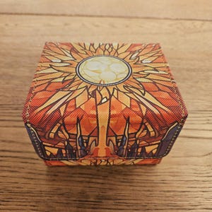 Solar Yellow - Deck Box para juegos de cartas coleccionables, TCG, EDH, Commander, LCG, DnD, cartas mágicas, dados y contadores - ¡100 cartas con funda doble!