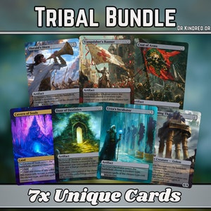 Tribal Bundle (Kindred - Typal) - Set von 7 Proxy Karten - Einzigartige Full-Art Custom Magic Proxys - Hochwertige Karten für Ihre Lieblingsdecks!