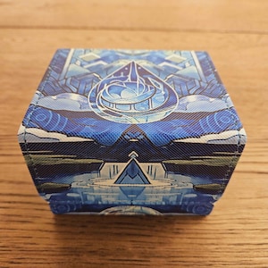 Azul Zafiro - Caja de mazo para juegos de cartas coleccionables, TCG, EDH, Commander, LCG, cartas de hechizos DnD, dados y contadores - ¡100 cartas con funda doble!