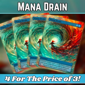 Mana Drain - Proxy - Série de artes mágicas e fantásticas personalizadas - Proxies personalizados com arte completa - Ótimo presente - Cartas para seus decks favoritos!