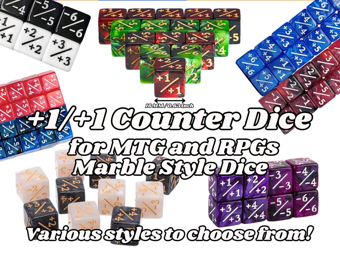 Counter Dice Magic TCG, Counter Dice + / - , Marble & Matte Available, Perfect for ...