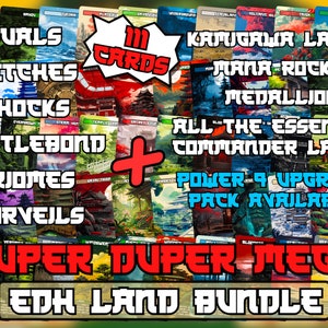 Commander Super Duper Mega Bundle (111 cartes) - Style japonais - Proxies magiques personnalisés uniques avec illustration complète - Cartes de qualité pour les decks EDH et cEDH !