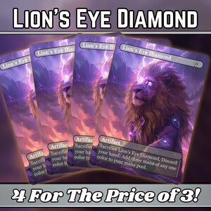 Diamante Ojo de León - Proxy - Serie de arte de fantasía personalizado - Proxies personalizados con arte completo - Gran regalo - ¡Artefactos básicos para tus mazos favoritos!