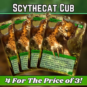 Scythecat Cub - Proxy - Custom Magic Fantasy Art Series - Full-art custom proxy's - Geweldig cadeau - Kaarten voor je favoriete decks!
