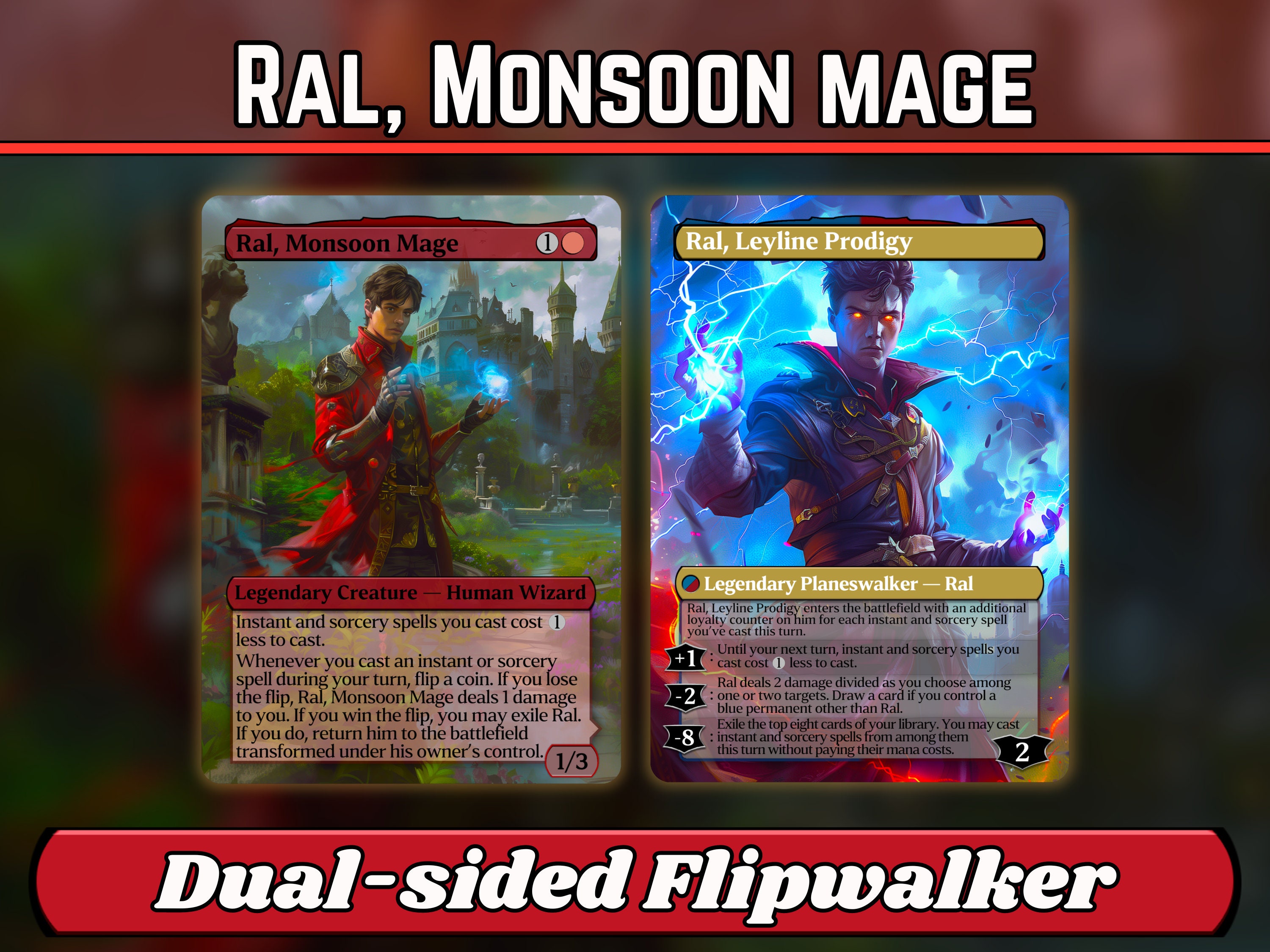 Ral, Monsoon Mage - Proxy - Custom Magic Fantasy Art Series - Full-art Custom proxies - Great Gift - MH3 Cards for your Favorite decks!