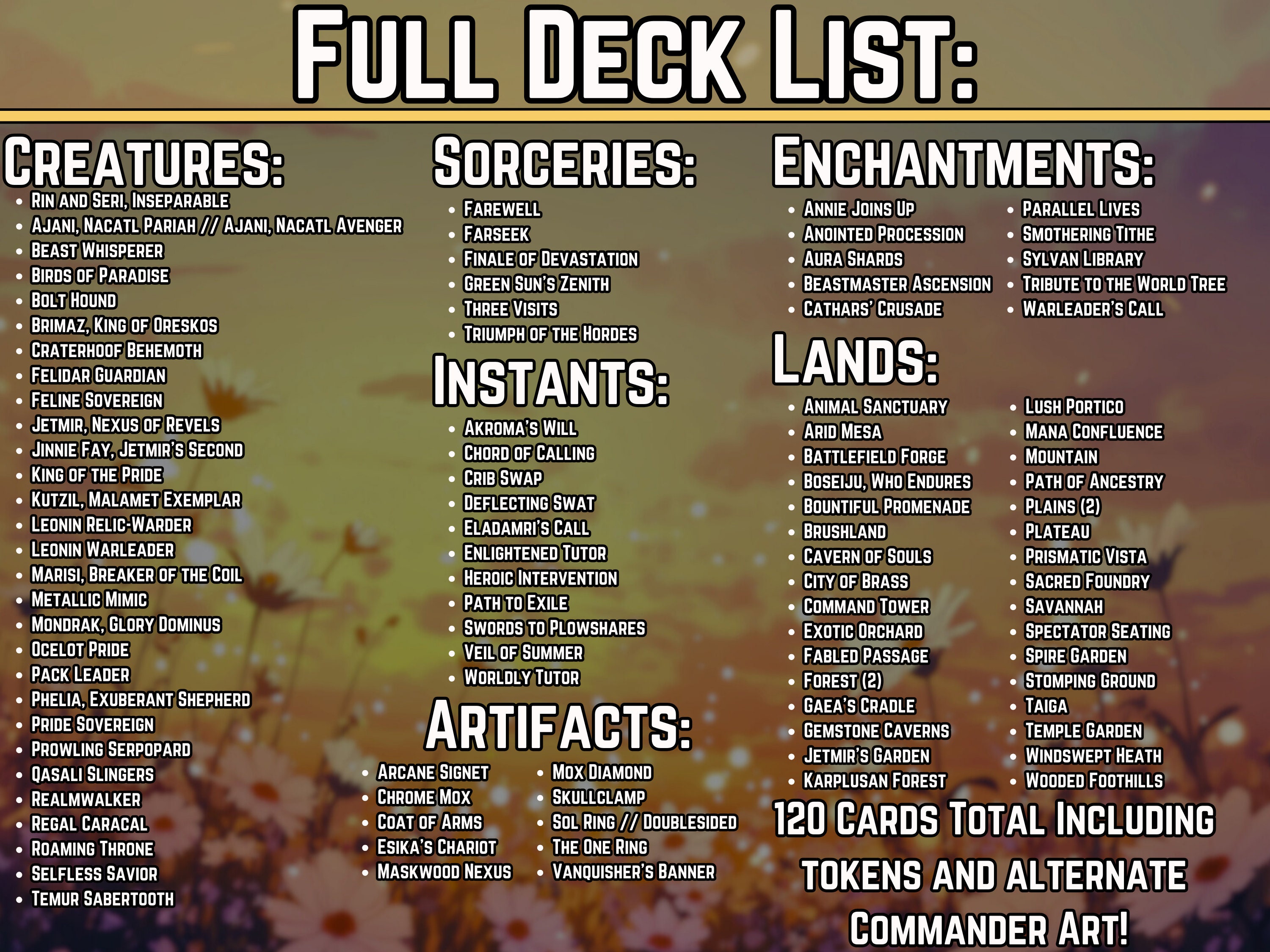 Rin and Seri Custom Commander Deck - Proxy - It's Raining Rin and Seri Custom Commander Deck - Proxy - It's Raining