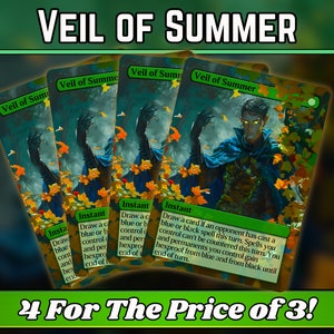 Veil of Summer - Proxy - Custom Magic Fantasy Art Series - Full-art custom proxy's - Geweldig cadeau - Kaarten voor je favoriete kaartspellen!