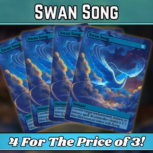 Chanson du cygne - procuration - série d'art magique fantastique personnalisée - procurations personnalisées entièrement illustrées - cadeau idéal - cartes pour vos decks préférés !