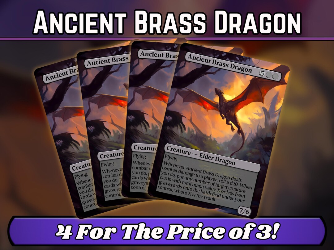 Ancient Brass Dragon - Proxy - Custom Magic Fantasy Art Series - Pop ...