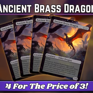 Dragón de latón antiguo - Proxy - Serie de arte mágico de fantasía personalizado - Proxies de arte emergentes - ¡Gran regalo! - ¡Tarjetas para tus mazos favoritos!