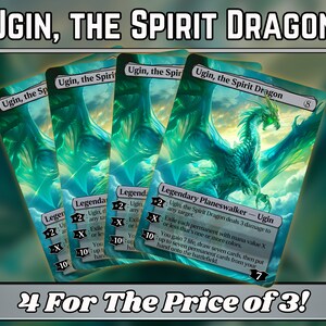 Ugin, le dragon spirituel - procuration magique - série de planeswalker d'art fantastique personnalisé - procurations personnalisées complètes - cartes pour vos decks préférés !