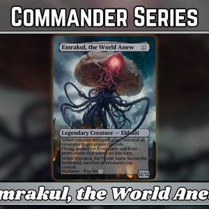 Emrakul, le monde nouveau - procuration - série classique des commandants eldrazi - illustration complète de procurations magiques personnalisées - cartes de qualité pour vos decks préférés !