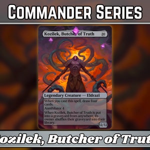 Kozilek, le boucher de la vérité - procuration - série Commander eldrazi classique - illustration complète de procurations personnalisées - cartes de qualité pour vos decks préférés !