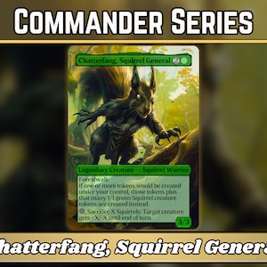 Croc-chat, général écureuil - procuration - série Commander classique - illustration complète de procurations personnalisées - cartes de haute qualité pour vos decks préférés !