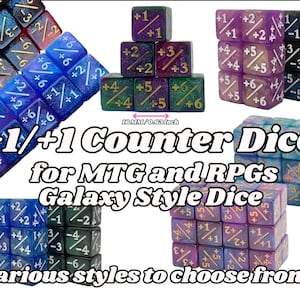 Magic TCG, Counter Dice + / - , Galaxy & Shimmering Glitter Styles Available, perfect for any magic the gather deck! Edh, Cedh Magic Deck!
