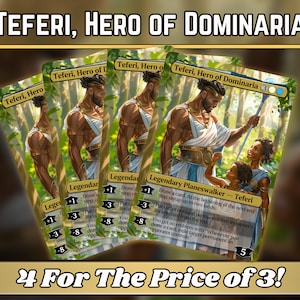 Teferi, Hero of Dominaria - Magic Proxy - Custom Fantasy Art Planeswalker-serie - Full-art custom proxy's - Kaarten voor je favoriete kaartspellen!