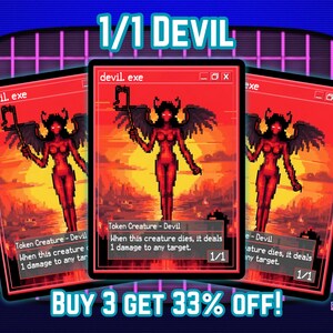 Devil 1/1-token - Retro 8-bits pixelart - Koop 3 en 33% korting - Full Art Custom Magic Proxy's - Tokens voor je favoriete decks