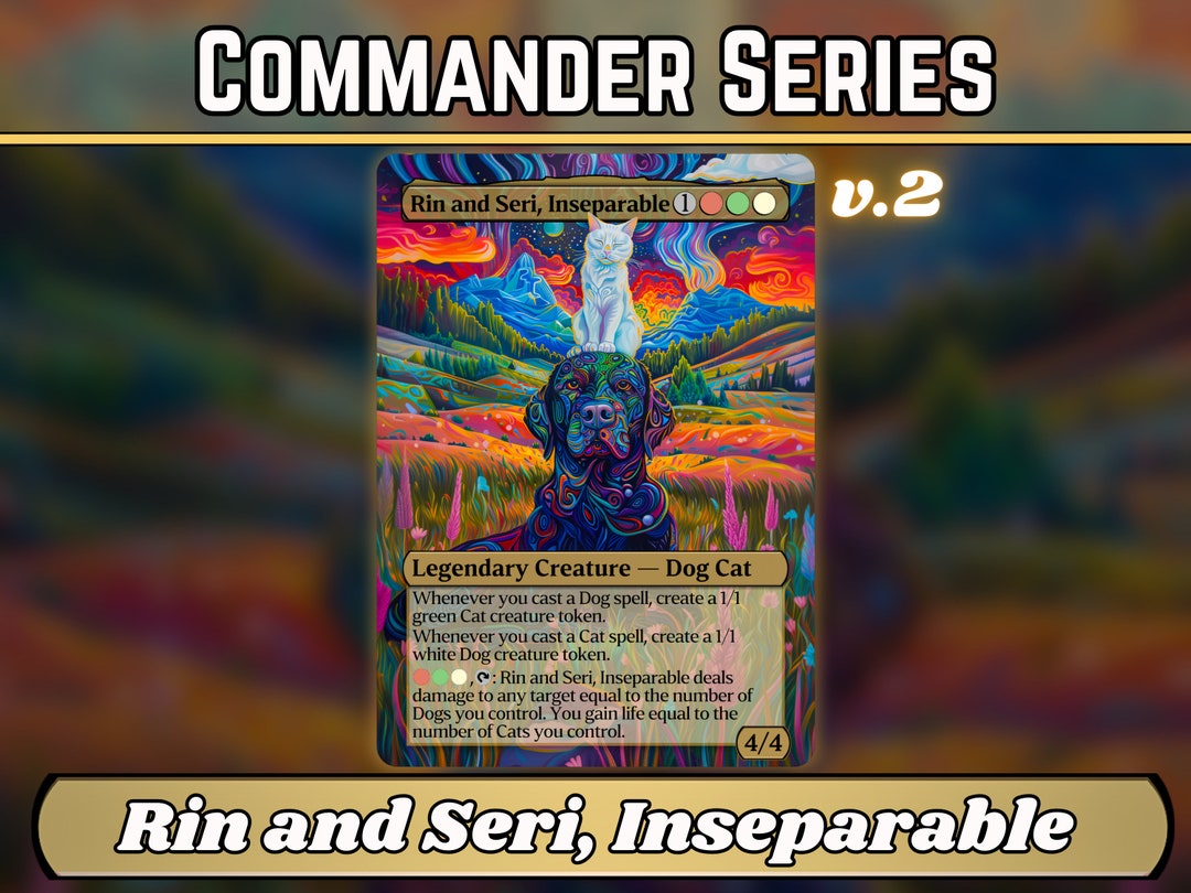mtg rin and seri commander deck Commander Series #8 Rin and Seri, Inseparable Holofoil Playmat for Magic:  The Gathering main image 1