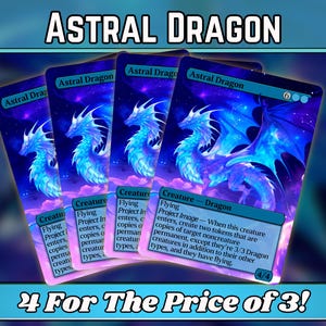 Astral Dragon - Proxy - Custom Magic Fantasy Art Series - Full-art custom proxy's - Geweldig cadeau - Kaarten voor je favoriete decks!