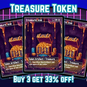 Ficha de tesoro - Arte de píxeles retro de 8 bits - Compra 3 y obtén un 33 % de descuento - Proxies mágicos personalizados con arte completo - Fichas para tus mazos favoritos