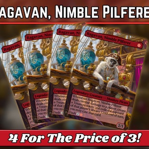 Ragavan, Nimble Pilferer - Proxy - Série de artes mágicas e fantásticas personalizadas - Proxies personalizados com arte completa - Ótimo presente - Cartas para seus decks favoritos!