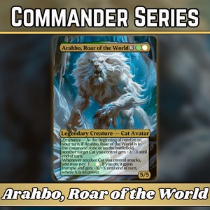 Arahbo, Rugido del Mundo - Proxy - Serie Commander Clásica - Proxies de Magic personalizados con arte completo - ¡Cartas de alta calidad para tus mazos favoritos!