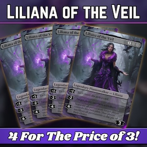 Liliana del Velo - Proxy - Serie de arte mágico de fantasía personalizado - Proxies personalizados con arte completo - Commander Staple - ¡Cartas para tus mazos favoritos!