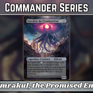 Emrakul, la fin promise - procuration - série classique des commandants eldrazi - illustration complète de procurations personnalisées - cartes de qualité pour vos decks préférés !