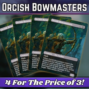 Maestros Arqueros Orcos + Ficha del Ejército Orco - Proxy - Serie de Arte de Fantasía Mágica Personalizada - Proxies personalizados con arte completo - Gran Regalo de Commander Staples