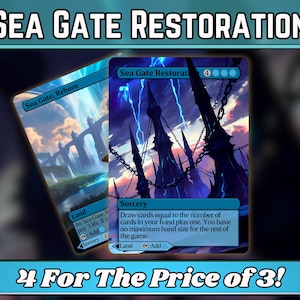 Restauração do Portão do Mar // Portão do Mar, Renascido - Proxy - Série de Arte de Fantasia Mágica Personalizada - Proxies personalizados de arte completa - Ótimo presente